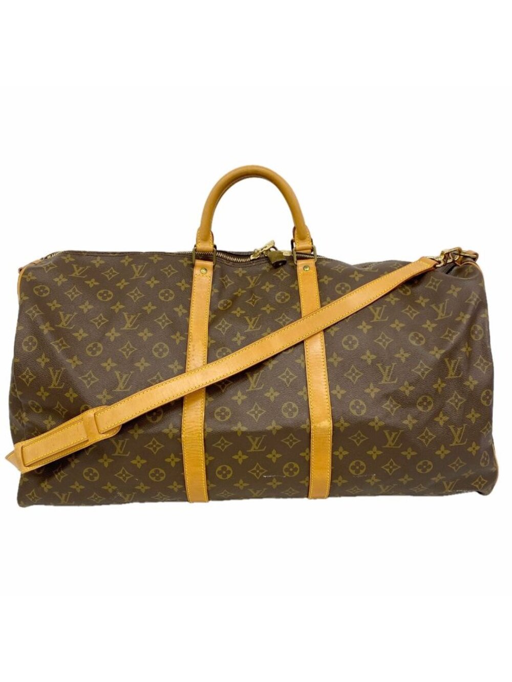 Louis Vuitton Boston Bag Monogram Keepall Bandouliere 60 Brown